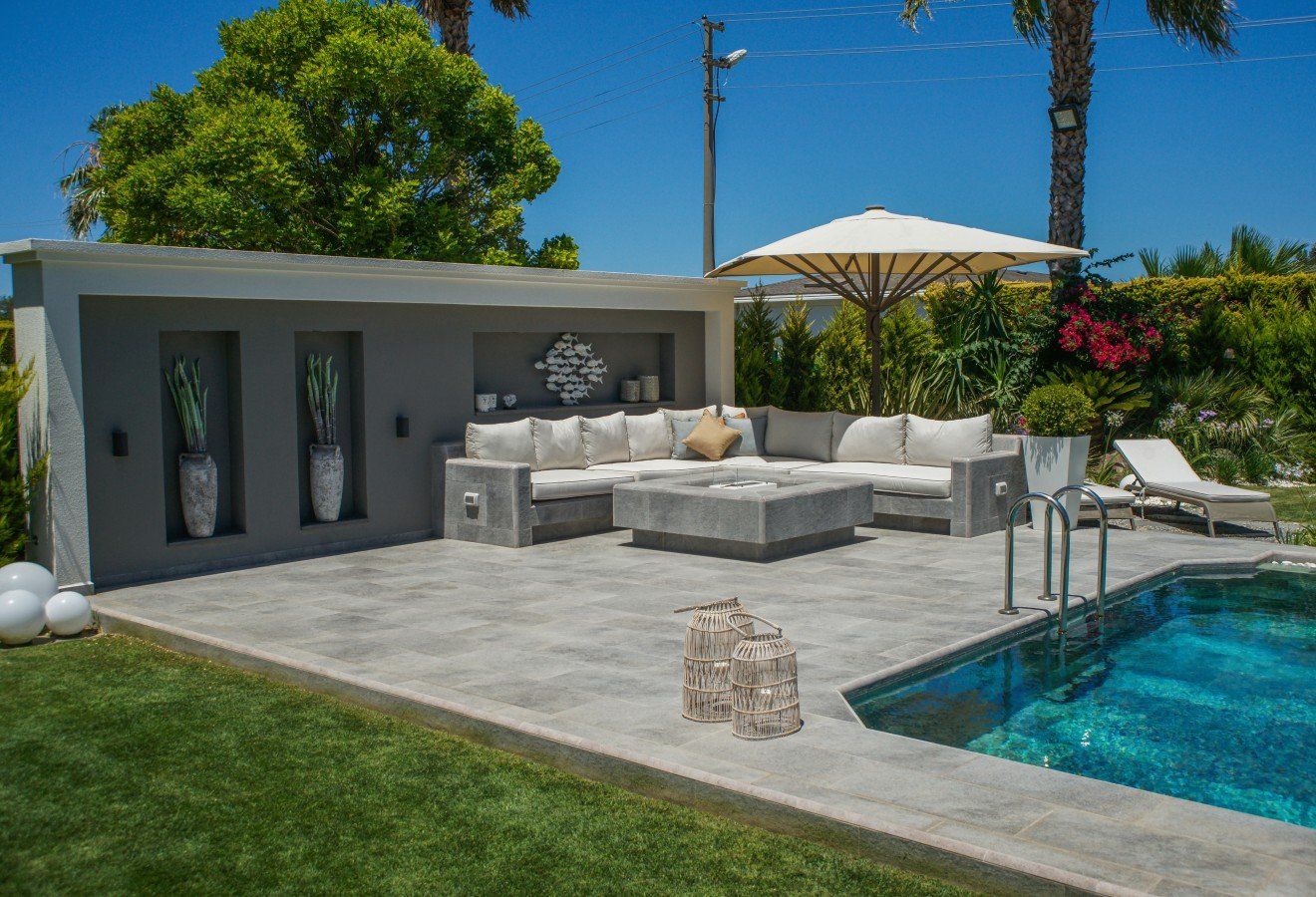 Serapool Pool Garden Grey 33x66cm Porselen Karo
