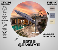 Esse Alüminyum Gövdeli Yandan Kollu Bahçe Havuz Şemsiyesi - antrasit