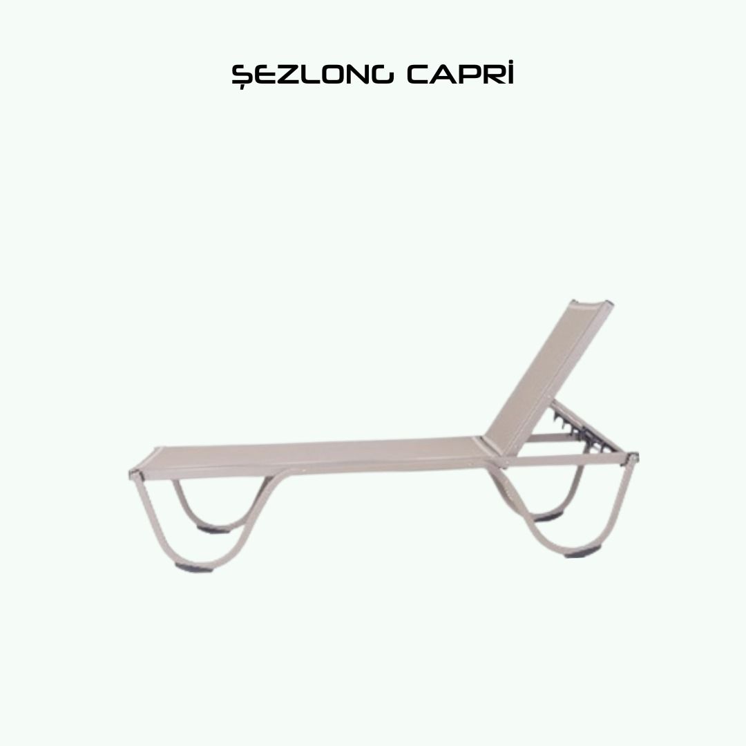 CAPRİ Alüminyum Gövde Kolsuz Kahve Şezlong - (2 adet)