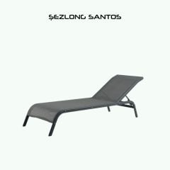 SANTOS Alüminyum Gövde Kolsuz Gri Şezlong