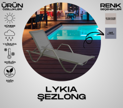 LYKIA Alüminyum Gövdeli Gri Fileli Şezlong