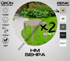 HM Mini Sehpa Kum Gri (2 Adet)