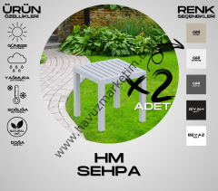 HM  Sehpa Gümüş Gri (2 Adet)