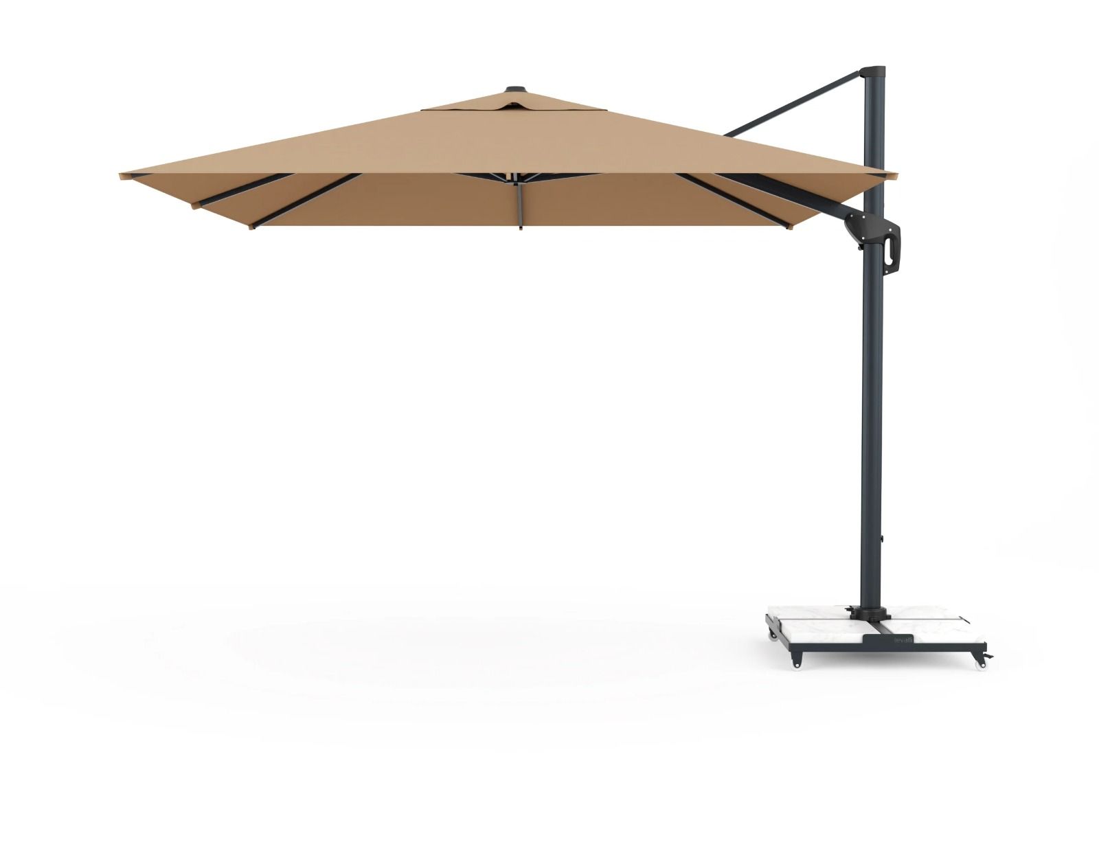 Esse Antrasit Gövdeli Yandan Kollu Bahçe Havuz Şemsiyesi - cappuccino