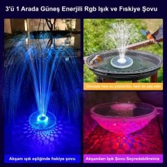 Aquativ Solar RGB Led Işıklı Havuz ve Gölet Fıskiyesi