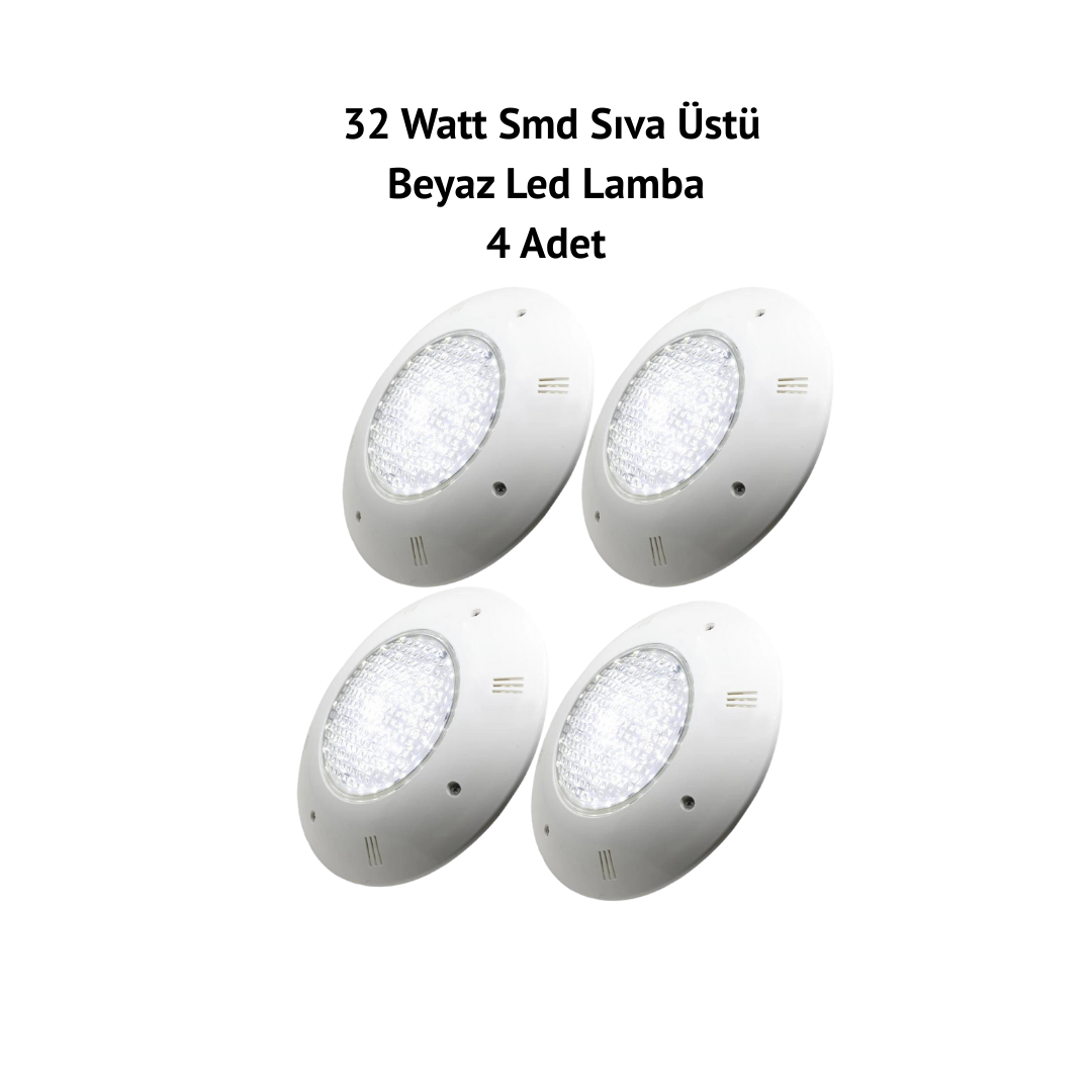 HM TND Beyaz Led Lamba 32 Watt Sıva Üstü 4 Adet - Havuz Aydınlatması