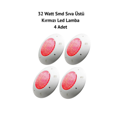 HM TND Kırmızı Led Lamba 32 Watt Sıva Üstü 4 Adet - Havuz Aydınlatması