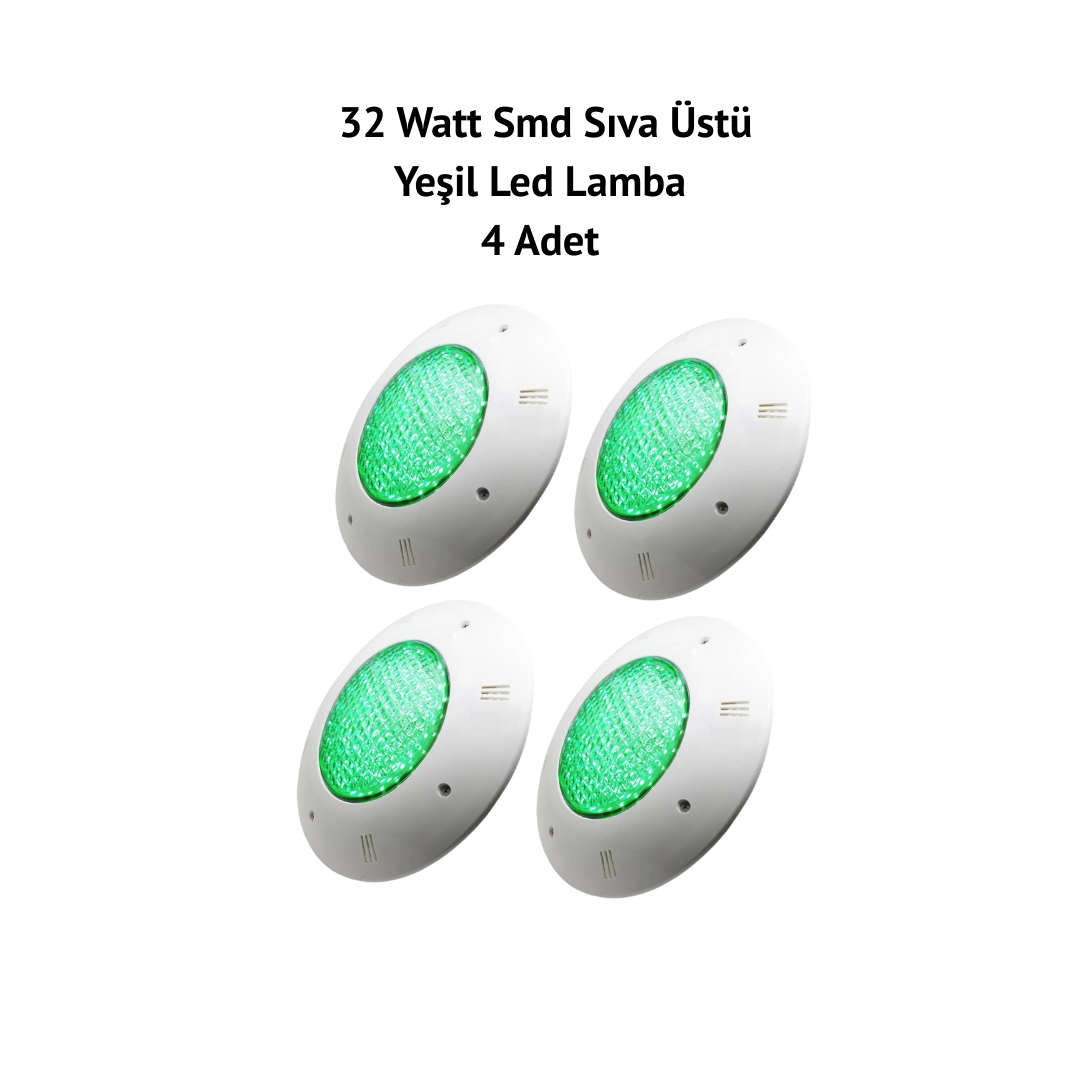 HM TND Yeşil Led Lamba 32 Watt Sıva Üstü 4 Adet- Havuz Aydınlatması