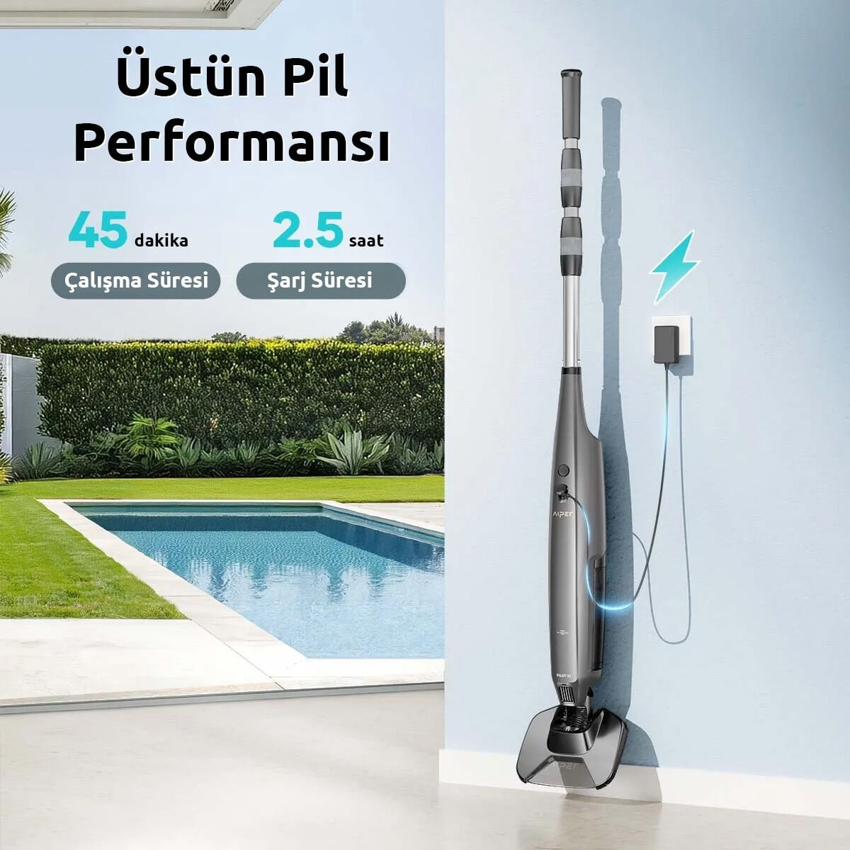 Aiper Pilot X1 El Tipi Havuz Süpürge
